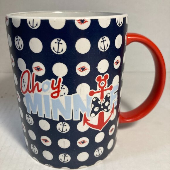 Vintage Disney Cruise Line DCL Minnie Mouse Ceramic Coffee Mug Cup Sailor Ahoy - Picture 2 of 14